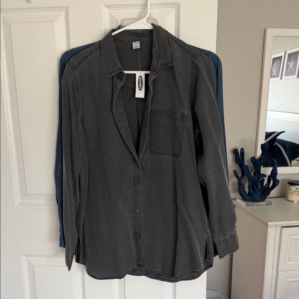 Blue Button-Up Shirt - Picture 2 of 5